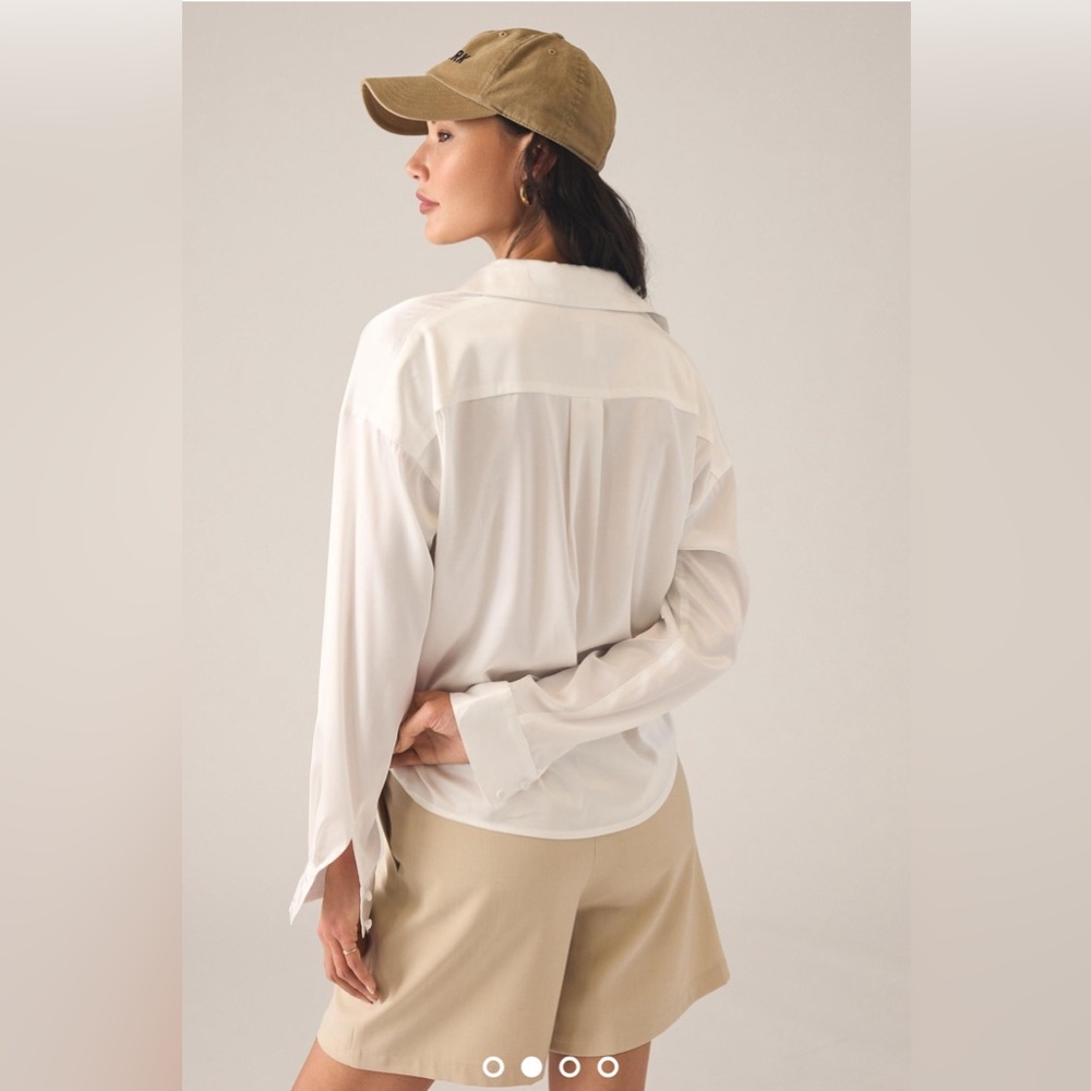 Anthropology Hutch Silky Tie Front Blouse - Picture 6 of 8